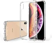 Hually Case for Apple iPhone XS and iPhone X, Crystal Clear [Anti Yellow] [Shock Absorption] Phone Cover Transparent Silicone TPU, iPhone xs phone case, iPhone X Cover and iPhone 10 case