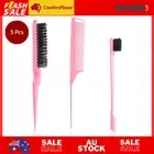 Slick Back Hair Brush, 3 Pcs Comb Set Edge Brush Bristle Hair Brush Rat Tail ...
