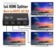 1x4 HD1080P 3D V1.4 HDMI Splitter Duplicator Amplifier Extender Foxtel IQ3 IQ2*