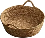 MYCENSE Woven Cat & Dog Bed, Round Lounge Bed, Small (46cmx15cm), Scratch Resistant, Durable Grass Woven Cat Bed, Cat Scratcher for Puppy & Kitten