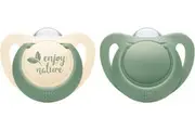 NUK: For Nature Silicone Soothers - 6-18 months Green (2 Pack)