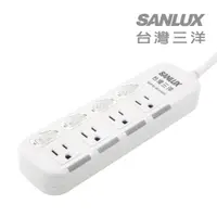 在飛比找PChome24h購物優惠-SANLUX台灣三洋防塵蓋轉接延長電源線3孔4座4切1.8M