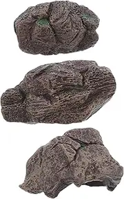 Yardwe 3pcs Miniature Stone Rock Set Realistic Artificial Rocks for Zen Garden Terrarium Fairy Garden Decor Micro Landscape Ornaments for Spaces