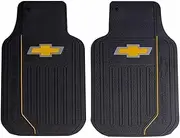 Chevy Chevrolet Elite Style 2pc Front Black Rubber Universal Car Truck Floor Mats Set