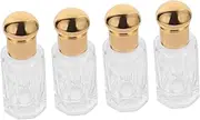 DECORNIJIA 4pcs Mini Essential Oil Glass Dropper Bottles Refillable Empty Containers for Travel Convenient Dispensing Durable No Leakage Lightweight Design