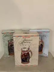 1992 Budweiser Discover America Stein's - Series Lot Of 3 Columbus Ships