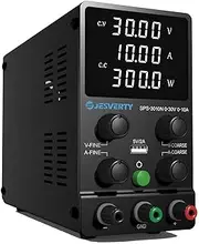 DC Power Supply Variable, 30V 10A Adjustable Switching Regulated DC Bench Power Supply with High Precision 4-Digits LED Display, 5V/2A USB Port, Coarse and Fine Adjustments AC240V Jesverty SPS-3010N