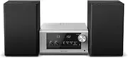 Panasonic SC-PM702EB-S Neat Micro Hi-Fi Compact Stereo System with CD, DAB+/FM Radio, USB and Bluetooth, 80W Speakers, Bass Control, Silver.