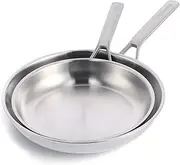 Merten & Storck Tri-Ply Stainless Steel Induction 26cm and 30cm Frying Pan Skillet Set, Multi Clad, Oven Safe, Silver