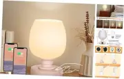 Small Bedside Table Lamp,3 Way Dimmable, Touch Control,USB Charger Ports,Pink