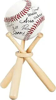 Baseball Stand and Holders, Display Case for Balls, Wooden Bat Display Stand, Centerpieces for Tables - for Kids and Sports Lovers (1)
