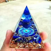ycyingcheng Crystal Positive Energy Generator Orgonite Pyramid Protection Pyramid Energy Crysta Protection Crystal and Stone Pyramid Energy Generator, Crystal Pyramid for Home Decor Indoor