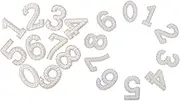 DIYEAH Pearl Rhinestone Number Patches: 0-9 Pearl Iron on Stickers DIY Self Adhesive Number Patches Applique for Clothes Bags Hats Shoes