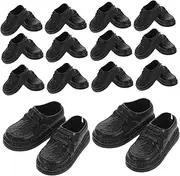 Toddmomy 20 Pairs Doll Plastic Shoes Doll Game Shoes Plastic Black Micro Tiny Shoes Dollhouse Shoe Accessories