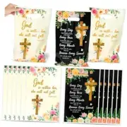 50Pcs Religious Spiral Party Favor Bag - Bible Psalm Waterproof Floral Cross