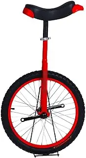 18 Inch Unicycle with Aluminum Alloy Rim Wheel Trainer with Red Unicycles Stand Fit People Height from 140-150Cm (Color : Red, Size : 18Inch) Durable TDF