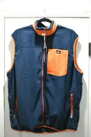 Coast Pawleys Island Vest Zip Up Mens Size XL Navy Orange NEW WITH TAGS
