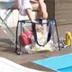 沙灘包女度假防水透明小香風大號PVC干濕分離單肩洗浴游泳包手提