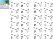 400 PCS 4MM Hypoallergenic Stainless Steel Earrings Posts Flat Pad Blank Earring Pin Studs with Butterfly Earring Backs, for DIY Jewelry Making
