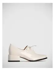 [Wittner] Casi Crinkled Leather Lace Up Loafer in White