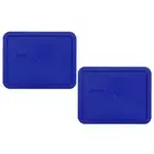 Pyrex 7211-PC Rectangular Blue 6 Cup Plastic Storage Lid 2PK for Glass Dish