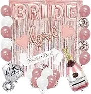 Bachelorettesy 28pc Bachelorette Party Favors Kit for Bride to Be Bridal Shower Balloons Sash Bachelorette Party Decorations for Bridal Shower, Engagement Party Decorations Set (Rose Gold)