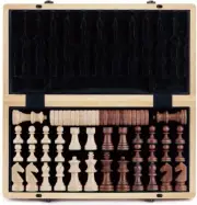 Elegant 15" Wooden Folding Chess & Checkers Set with Premium Staunton Pieces