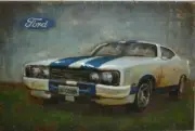Ford XC Cobra STEEL Metal Car Wall Art Outdoor Sculpture Alfresco Decor 1.2M