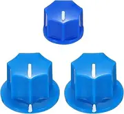 uxcell Guitar Effect Pedal Knob Set, 5/8" 13/32" Plastic Brass Insert Electric Guitar Knobs for Amplifier Guitar Bass Volume Control,Blue