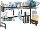 over the Sink Dish Drying Rack, Expandable Width (85-101 Cm) Dish Rack