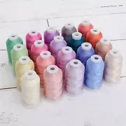 Threadart 20 Cone Polyester Embroidery Machine Thread Set Light Colors 1000M