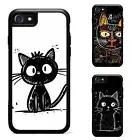 doodle drawing kitten cat For iPhone XS 11 12 13 14 15 16 Pro Max Anti drop Case