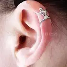 2x Climbing Man Naked Climber Ear Cuff Clip Upper Helix Cartilage Earring H_;k