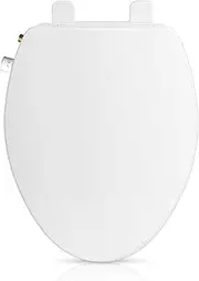 Elongated Bidet Toilet Seat Non-Electric Swash Ecoseat,Quiet-Close,Self Cleaning Dual Nozzle System,White Bidet Attachment with Brass inlet,Easy Installation