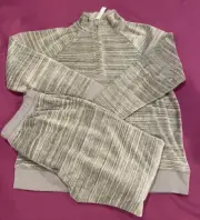 Madewell Velour Space-Dyed Half-Zip Sweatshirt & Joggers Matching Set Size Small