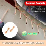 14.5-15" Beige DIY Steering wheel Cover Genuine Leather For Chevrolet Onix