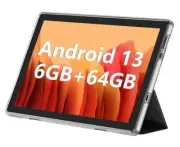 Android Tablet, 10.1 inch Android 13 Tablets 6GB RAM 64GB ROM 1TB Expand, Black
