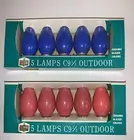 Vintage KMart C91/2 Outdoor Pink Blue Ceramic Glazed Bulbs Lot New! In Box!