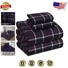 100% Cotton Double Brushed Flannel Sheets - Full Size, Soft & Cozy Sleep Set