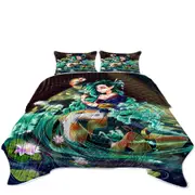 Fantasy Art Water Lily River Koi and Mermaid Coverlet