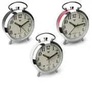[Vanguard Universal] Round Metal Shinny Frame Alarm Clock - White