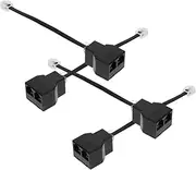 Parliky 6p4c Detachable Rj11 Splitter Adapter 4-core Rj14 Phone Cable for Multiple Devices