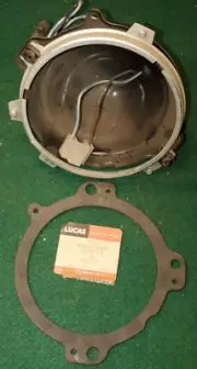 OEM Lucas Headlamp Bucket w/ Adjusters & Gasket for Jensen Interceptor NOS