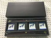 NEW Set of 4 Chopsticks & 4 Blue Porcelain Bamboo Design Rests by Kafuh