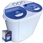 Portable Compact Mini Twin Tub Washing Machine W/Wash and Spin Cycle, Built-In G