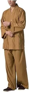 [ZanYing] Buddhist Meditation Zen Clothing Sets Loose Cotton Linen Men Sets