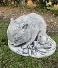 Australian Wombat With Baby Garden Statue Animal Concrete Australian Made