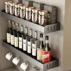Grey/Beige Condimenters Spice Rack Wall Mounted Kitchen Organizer Shelf Home