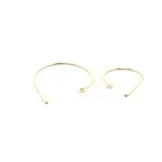 14K Real Gold Filled Sparkle Clef Ear Wire | Flat Textured Ear Wires | 18Gauge |