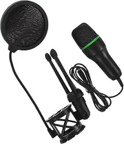 LRXIYODE 1Set Gaming Microphone Condenser Mic for Desktop Noise Reduction Complete Kit with Stand Data Cable for Streaming Podcasting and Recording Black